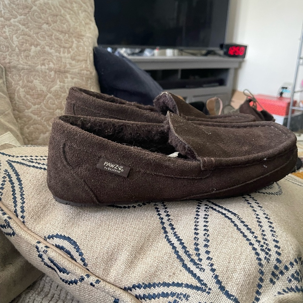 PAWZ Men's Dark Brown Suede-Look Slip-On Moccasins